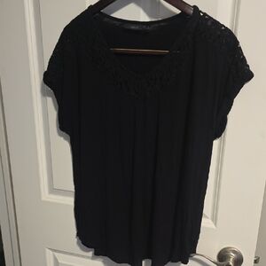 Apt. 9 Black Short Sleeve Blouse